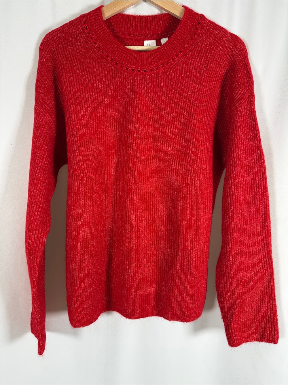 GAP Women's Bright Red Crewneck Sweater